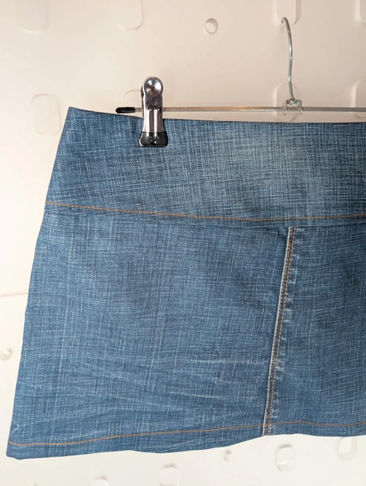 Vintage Clyde Sheriffe Denim Mini Skirt Low Rise Split Front Made in England