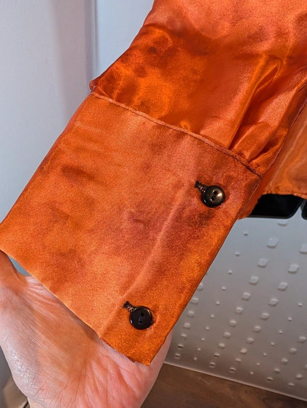 Forever Unique Orange Black Ombré Satin Shirt UK10