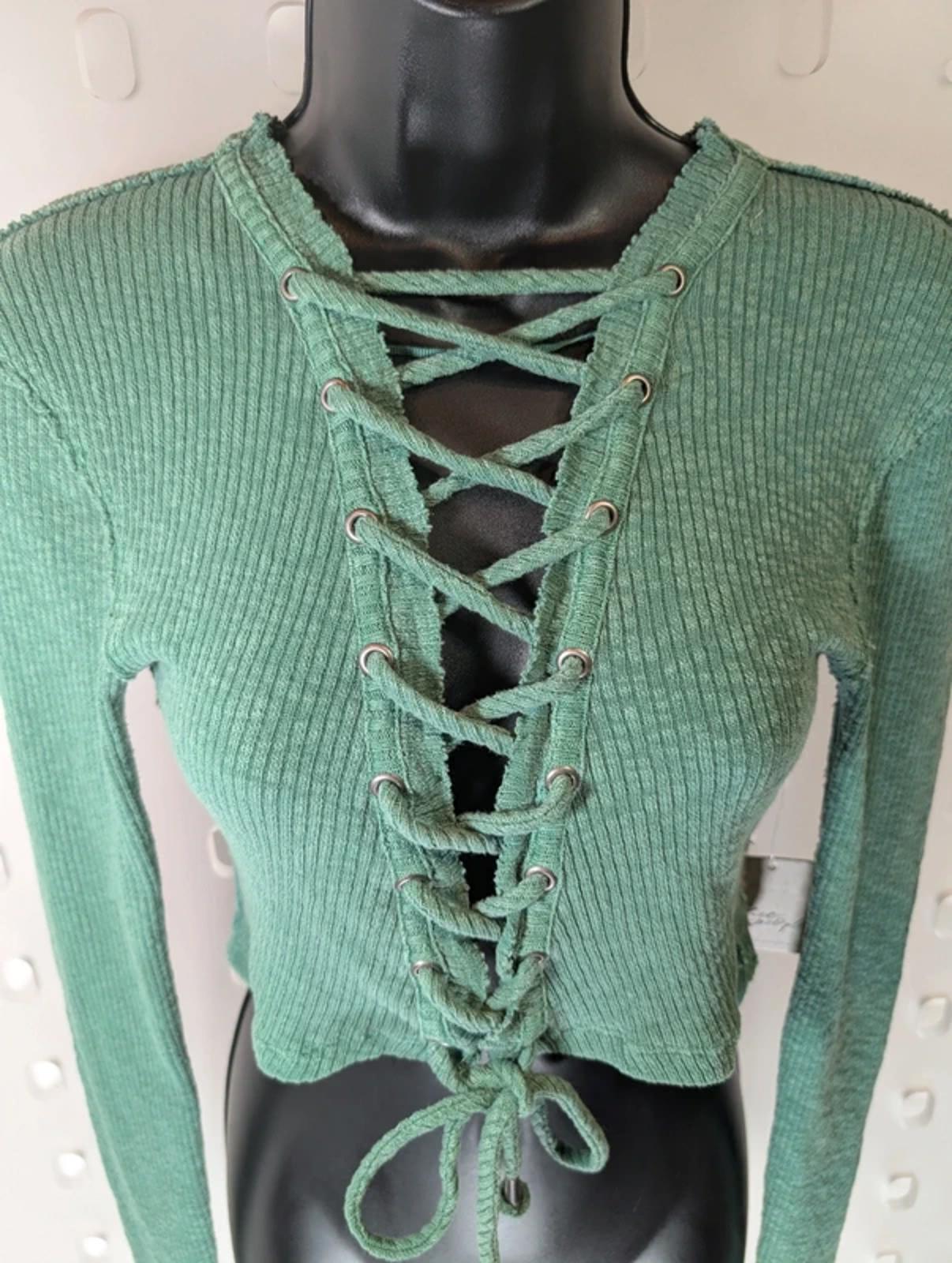Free People Lace Up Cropped Jumper XS NWT