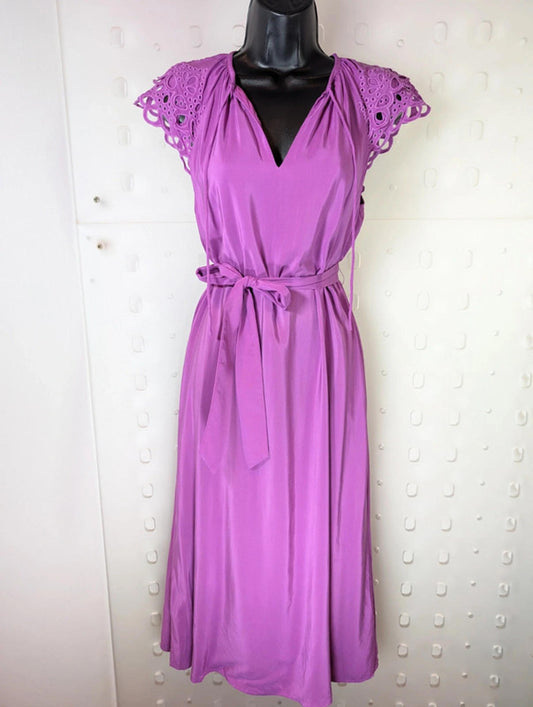 Suncoo Celest Broderie Anglaise Dress Purple XS (Size 0)