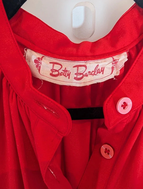 Vintage Betty Barclay Red Belted Midi Dress 70s 80s