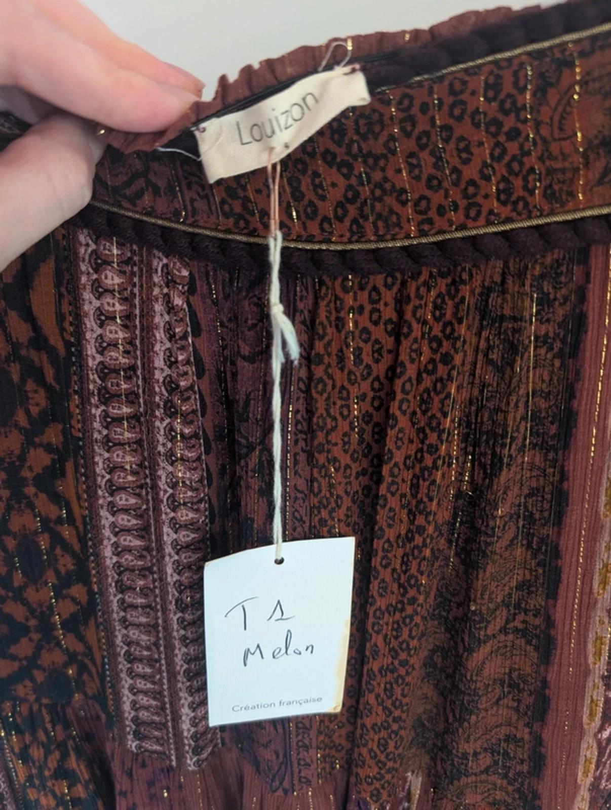 Louizon Boho Maxi Skirt Gold Thread Detail NWT XS