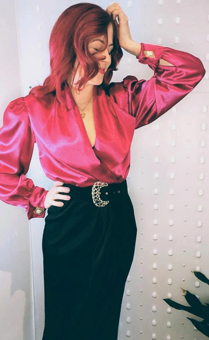 Vintage Berkertex power dress with original belt UK8