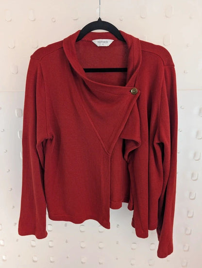 Nomads Organic Cotton Rust Asymmetric Cardigan M