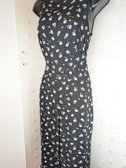 Reclaimed Vintage Wide Leg Jumpsuit Open Back UK8