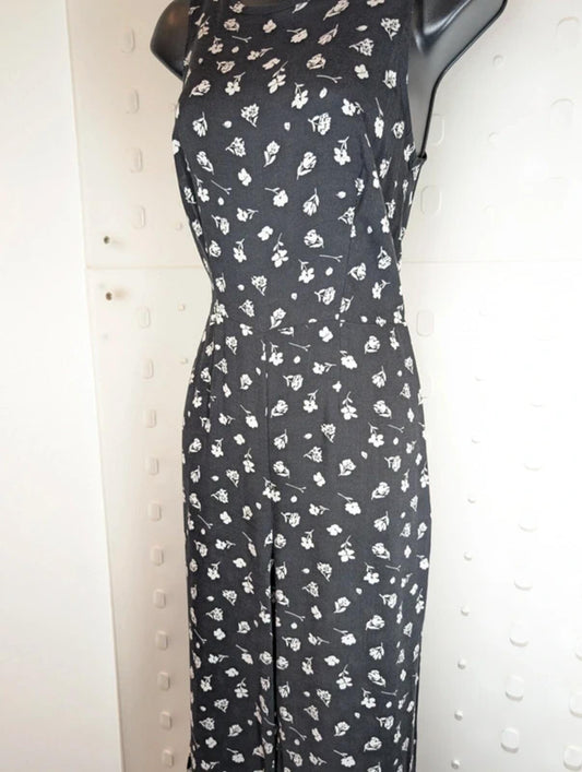 Reclaimed Vintage Wide Leg Jumpsuit Open Back UK8