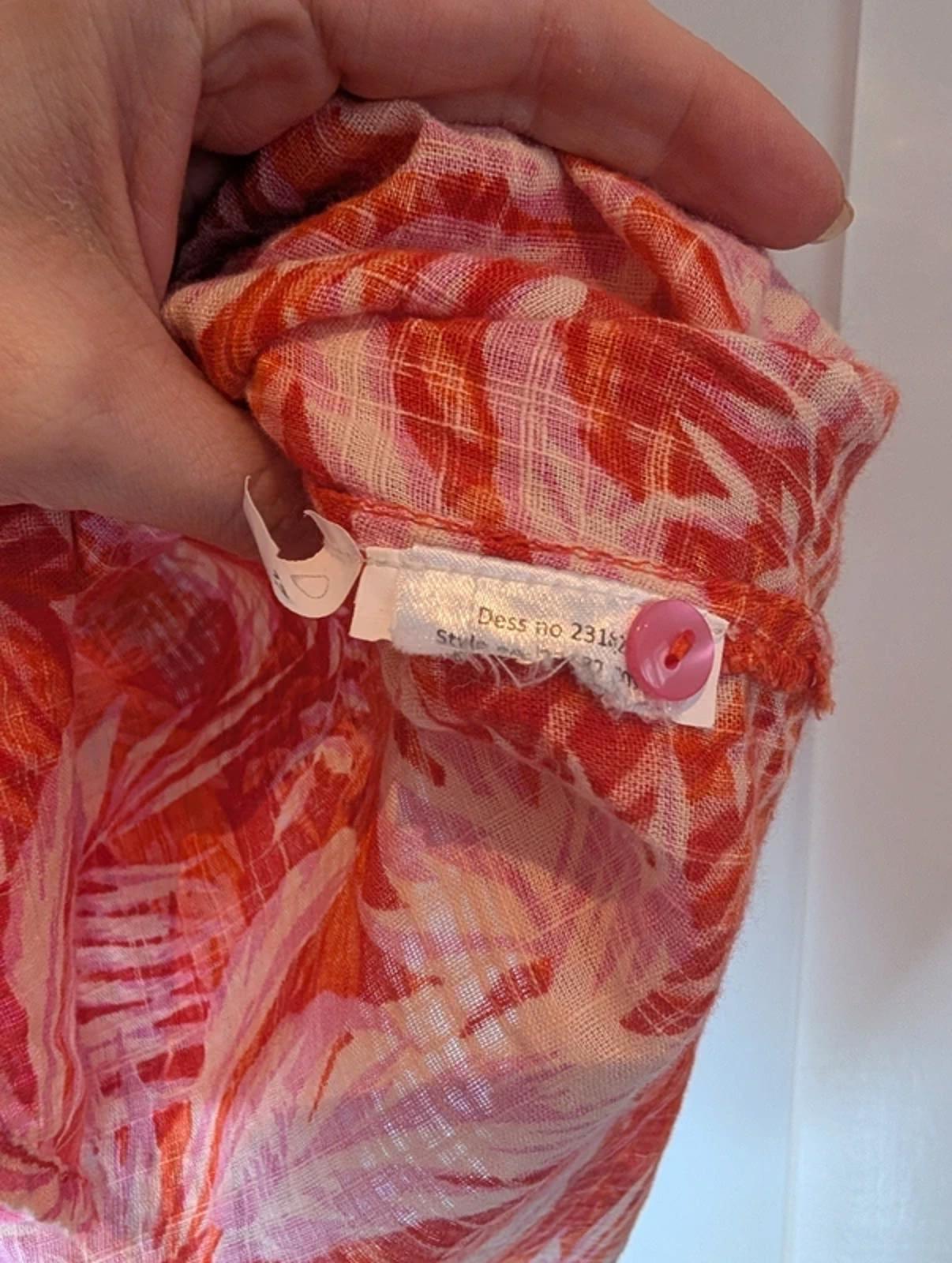 Lolly's Laundry Tropical Shirt Size M - Orange Palm Print