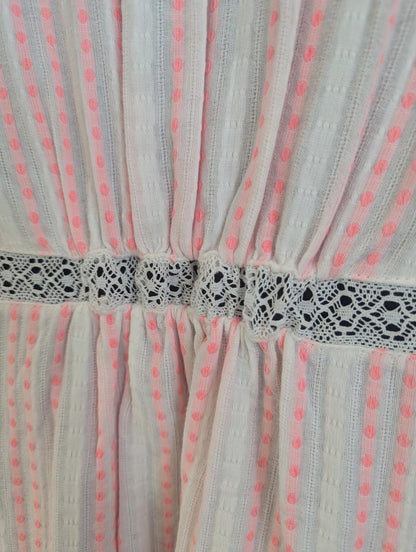 Nooki Anya Boho Style Pink Striped Blouse size M