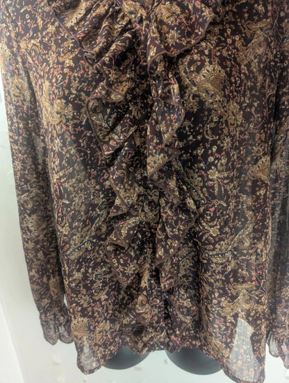 b.young paisley frill blouse size 8