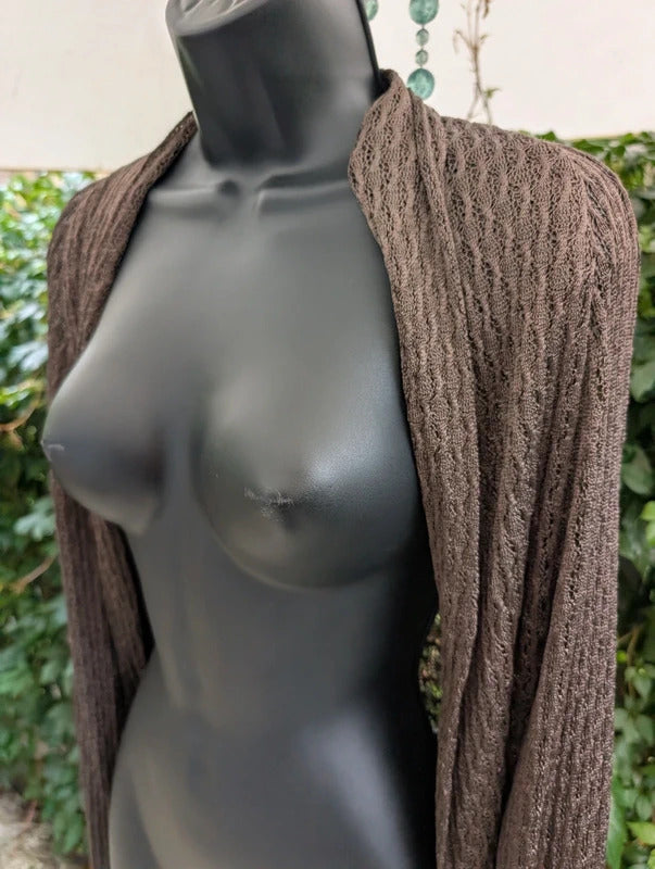 Olive Green Crochet Knit Shrug Cardigan Woodland Fairycore Free Size