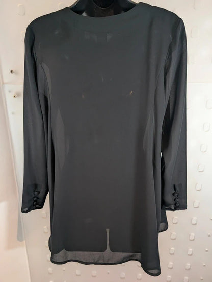 Vintage 90s Next Originals Sheer Black Longline Shirt UK8