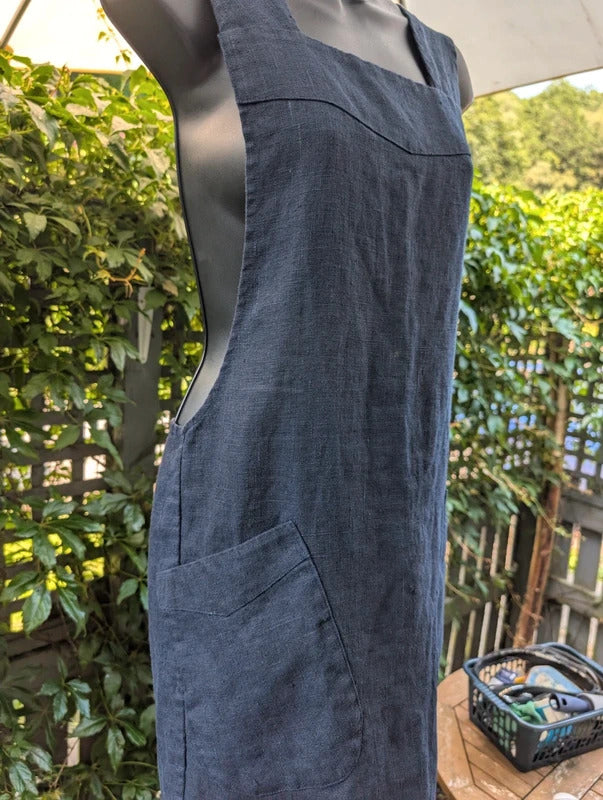Vintage Toast Open Back Pinafore Layer Navy Blue