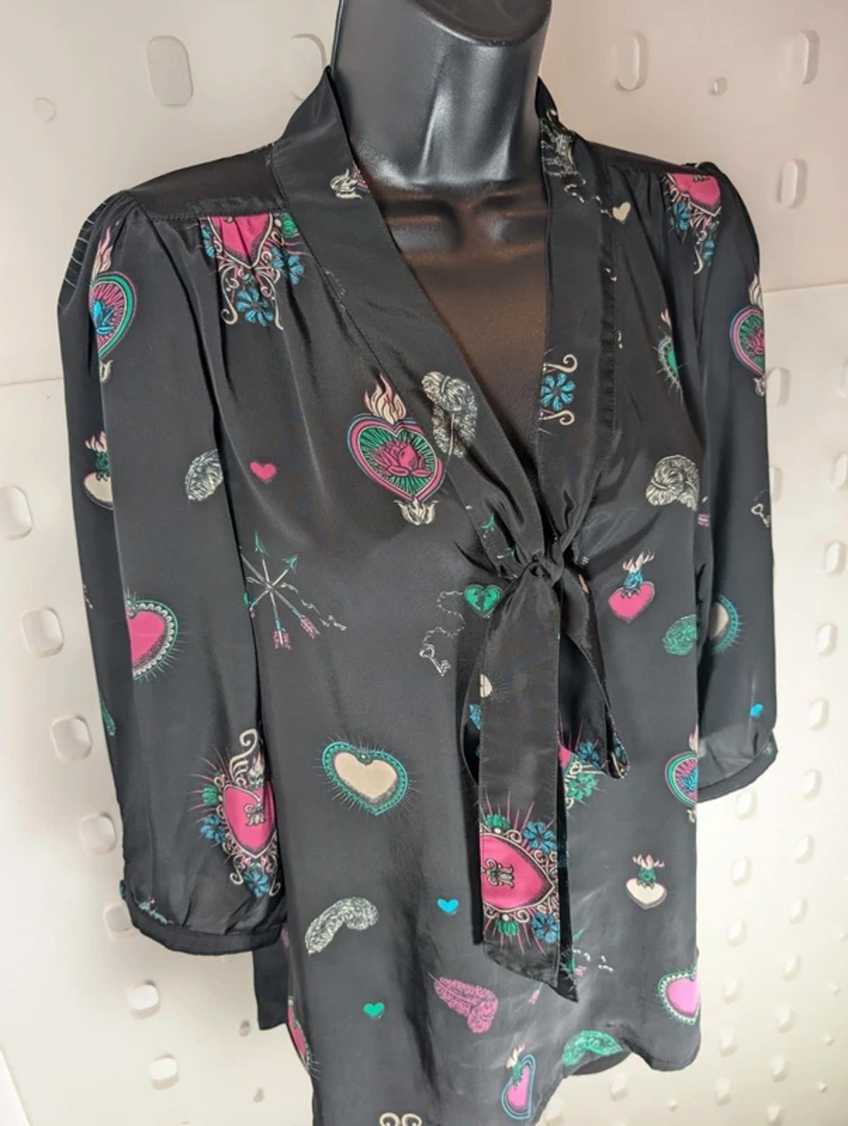 Stardust London "Betty" Blouse - Sacred Heart Print - XS