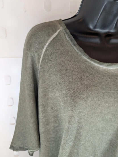 Summum Woman oversized linen blend top medium lagenlook boho neutral summer