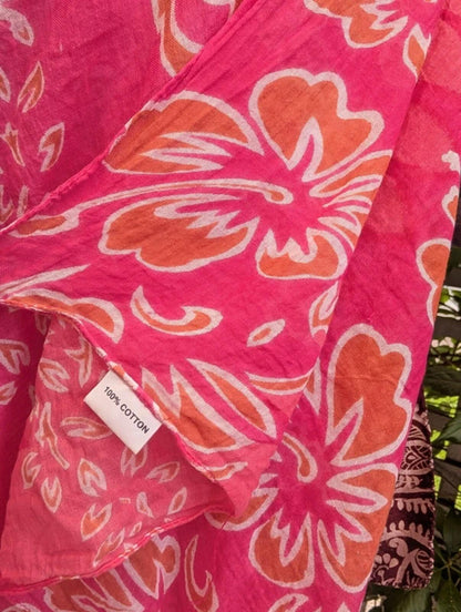 Bundle of 2 Cotton Sarongs Wrap Skirts Pink Festival Beach