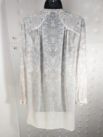 Mint Velvet Longline Pleated Zip Front Blouse UK12