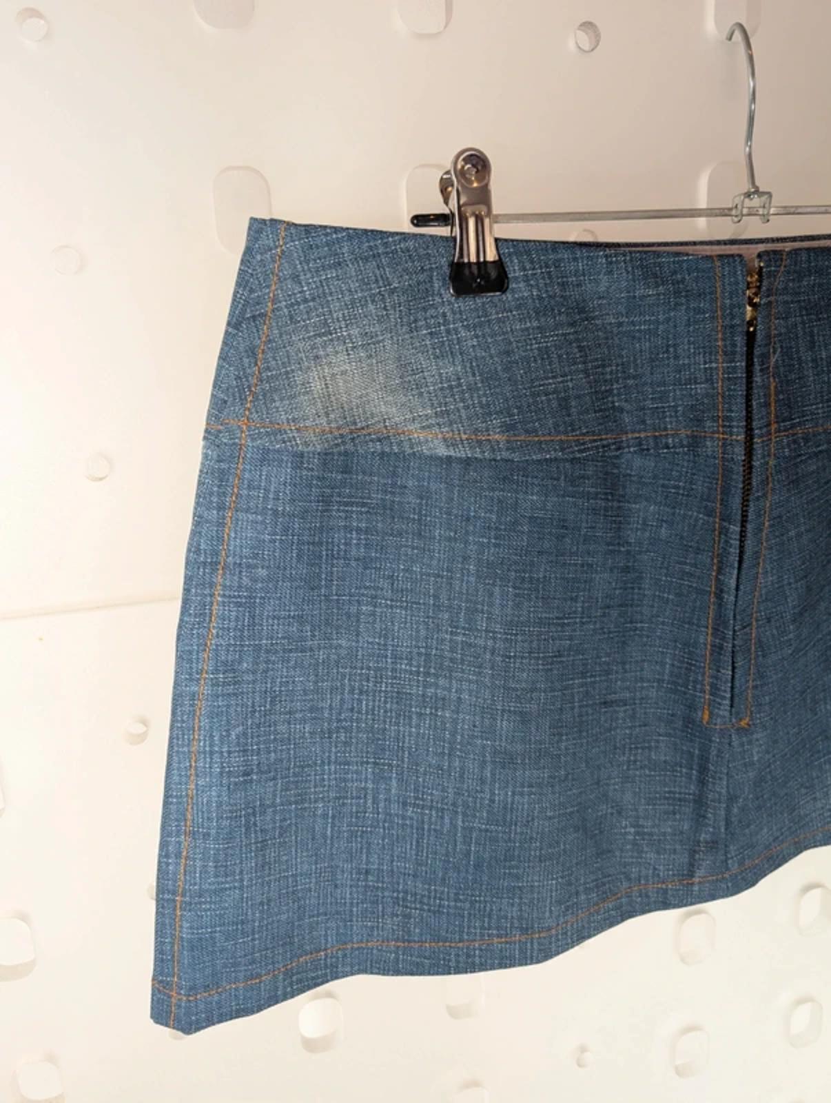 Vintage Clyde Sheriffe Denim Mini Skirt Low Rise Split Front Made in England