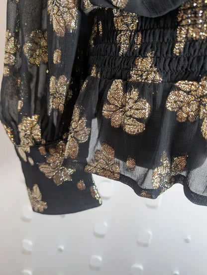 Nooki London metallic floral blouse – size L