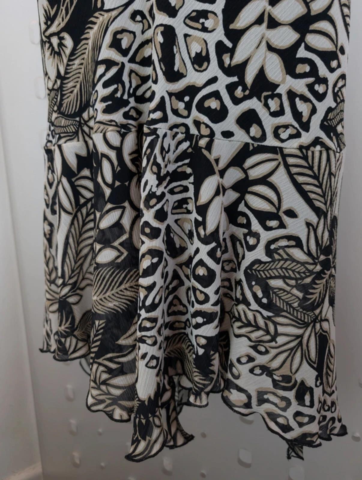 Bella Moda bias cut animal print slip dress UK12.