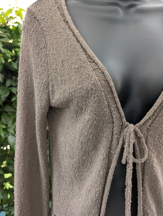 Le Petit Baigneur Woodland Grunge Tie Front Cardigan UK10 S