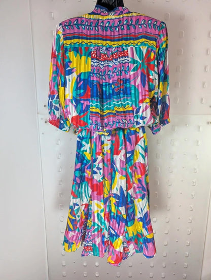 Vintage Kanga Collection by Dale Tryon Bold Print Midi Dress (Made in Hong Kong)