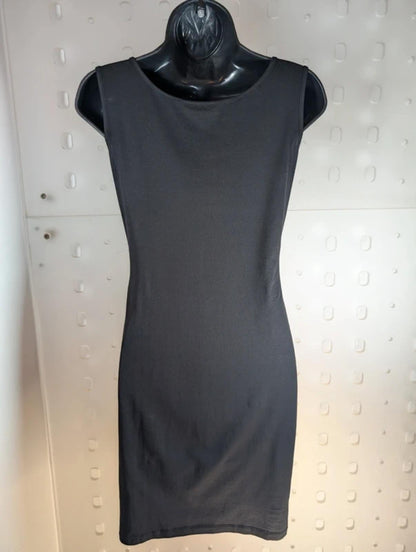 Evita Gold Sequin Bodycon Dress UK8 Pink Green Abstract Detail Party