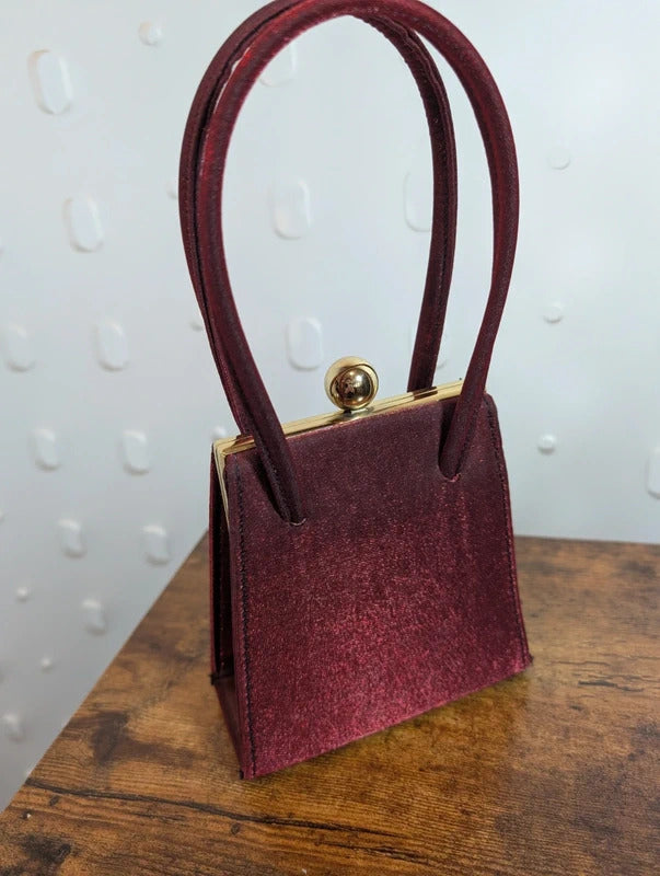 Vintage 1950s 60s Red Diamanté Mini Evening Bag