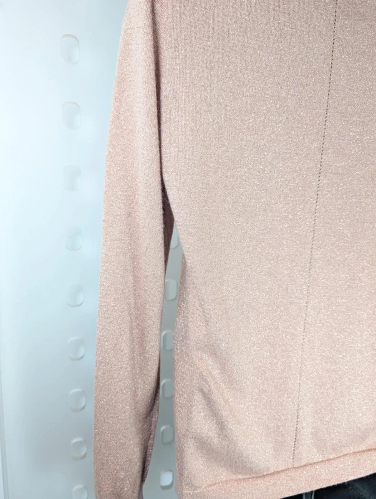 Whistles Pink Metallic Knit Jumper UK 12 Relaxed Fit Lightweight Sparkle