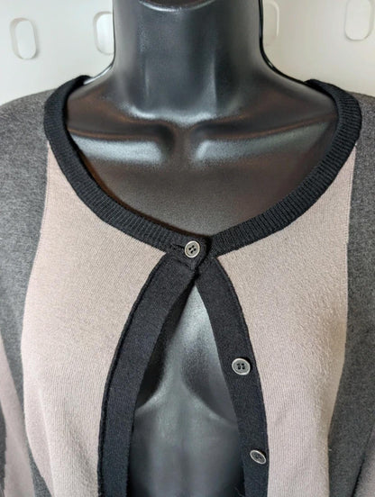 Coster Copenhagen Grey Button Cardigan Wing Detail Viscose Blend UK S