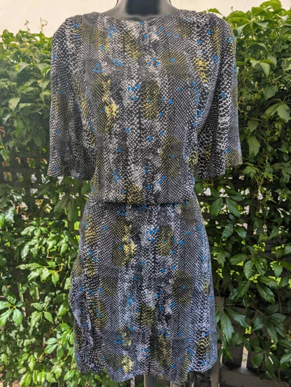 & Other Stories Snake Print Dress Green Blue EU38