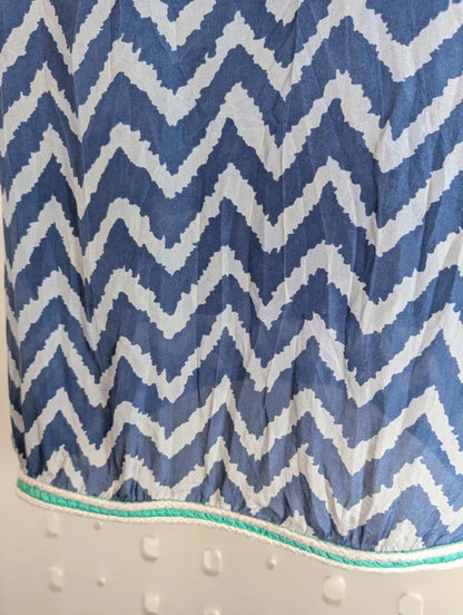 Blink Beach Silk Kaftan Made in India Rope Trim Side Slits UK10