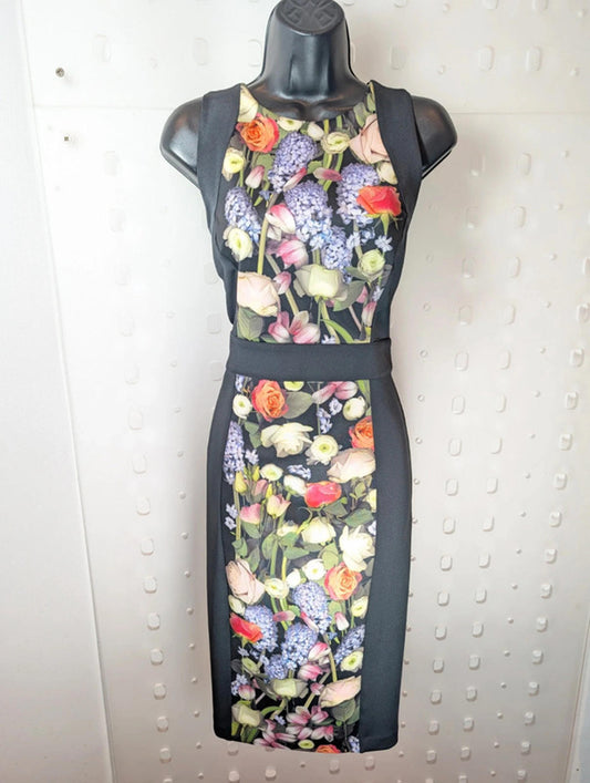 Ted Baker Bodycon Floral Dress – Size 3 (UK 12)