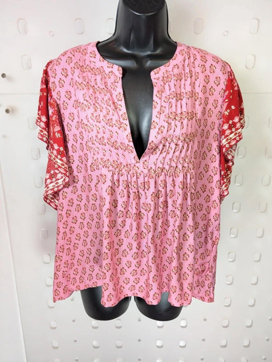 Lollys Laundry Isabel Pink Blouse Size M NWT 100% Viscose Flutter Sleeve rrp£100