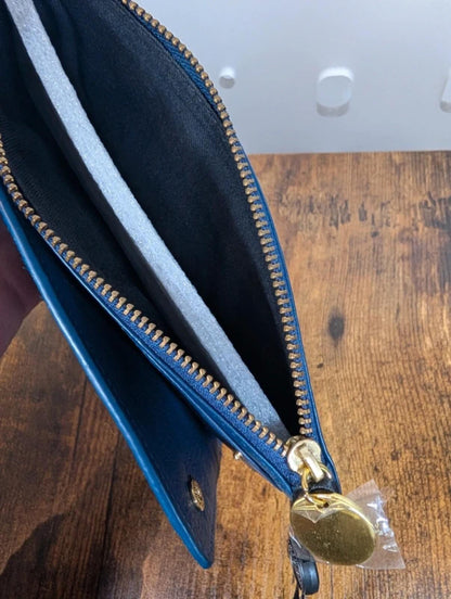 Nooki London Zaire Leather Wallet Purse Navy NWT