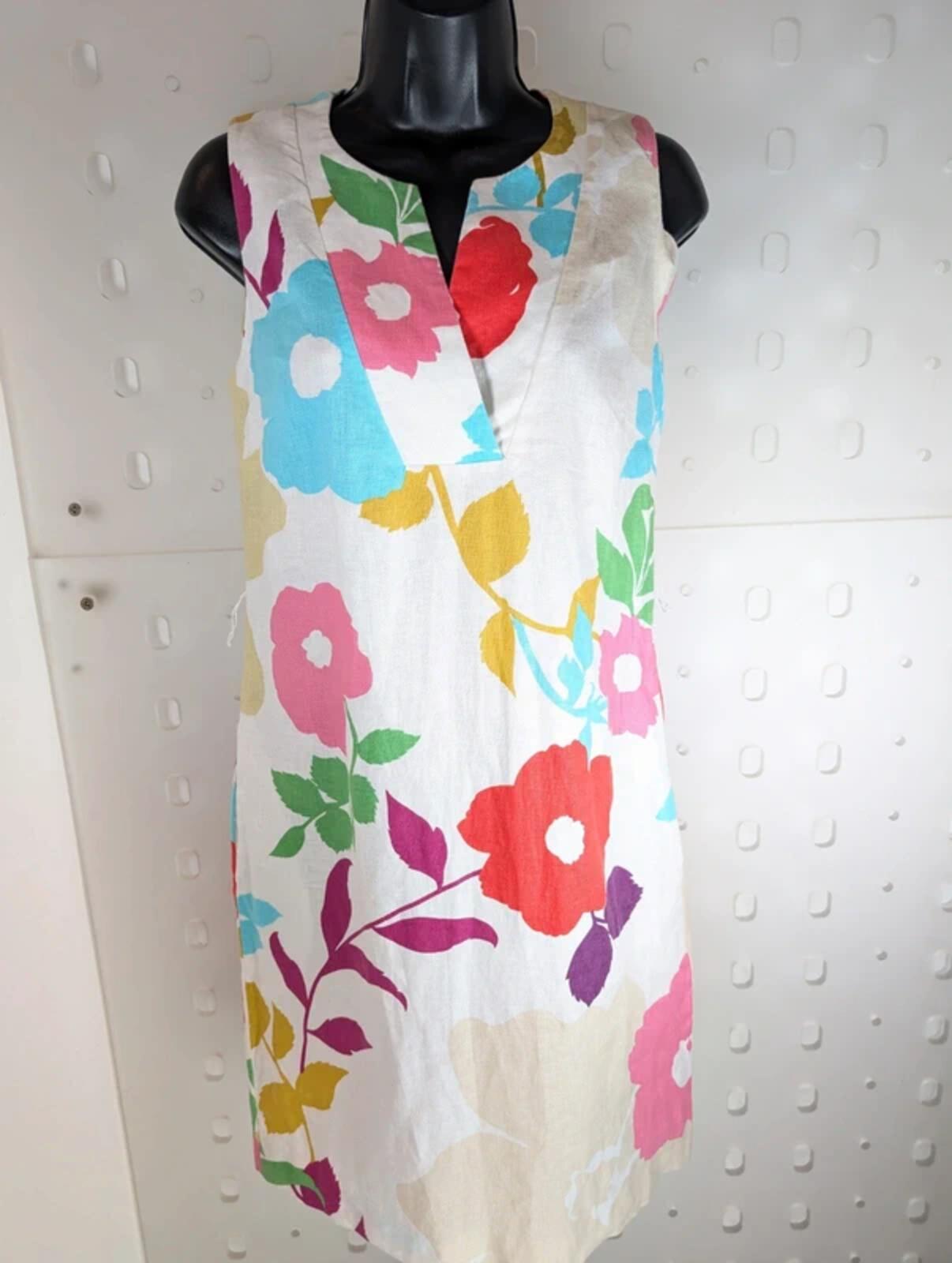 Hobbs Floral Linen Shift Dress Removable Belt UK6