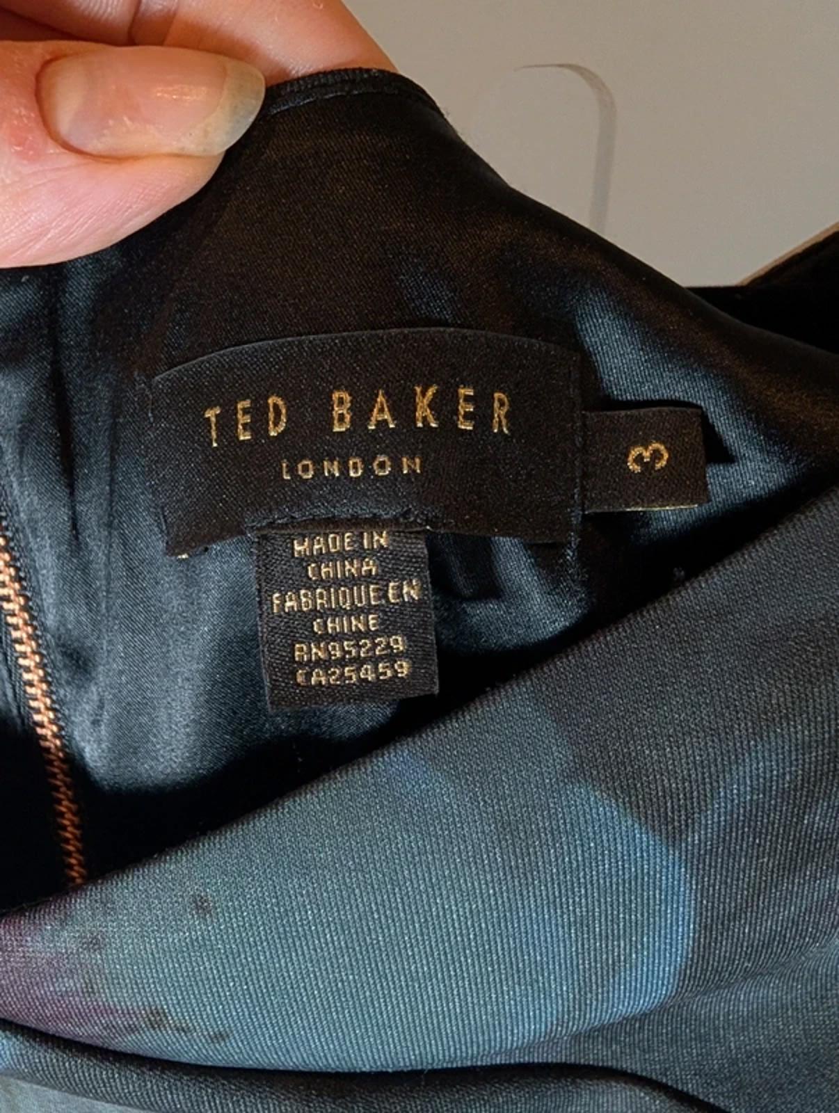 Ted Baker 2 Piece Set – Moody Floral Print, Rose Gold Zip – UK 10/12