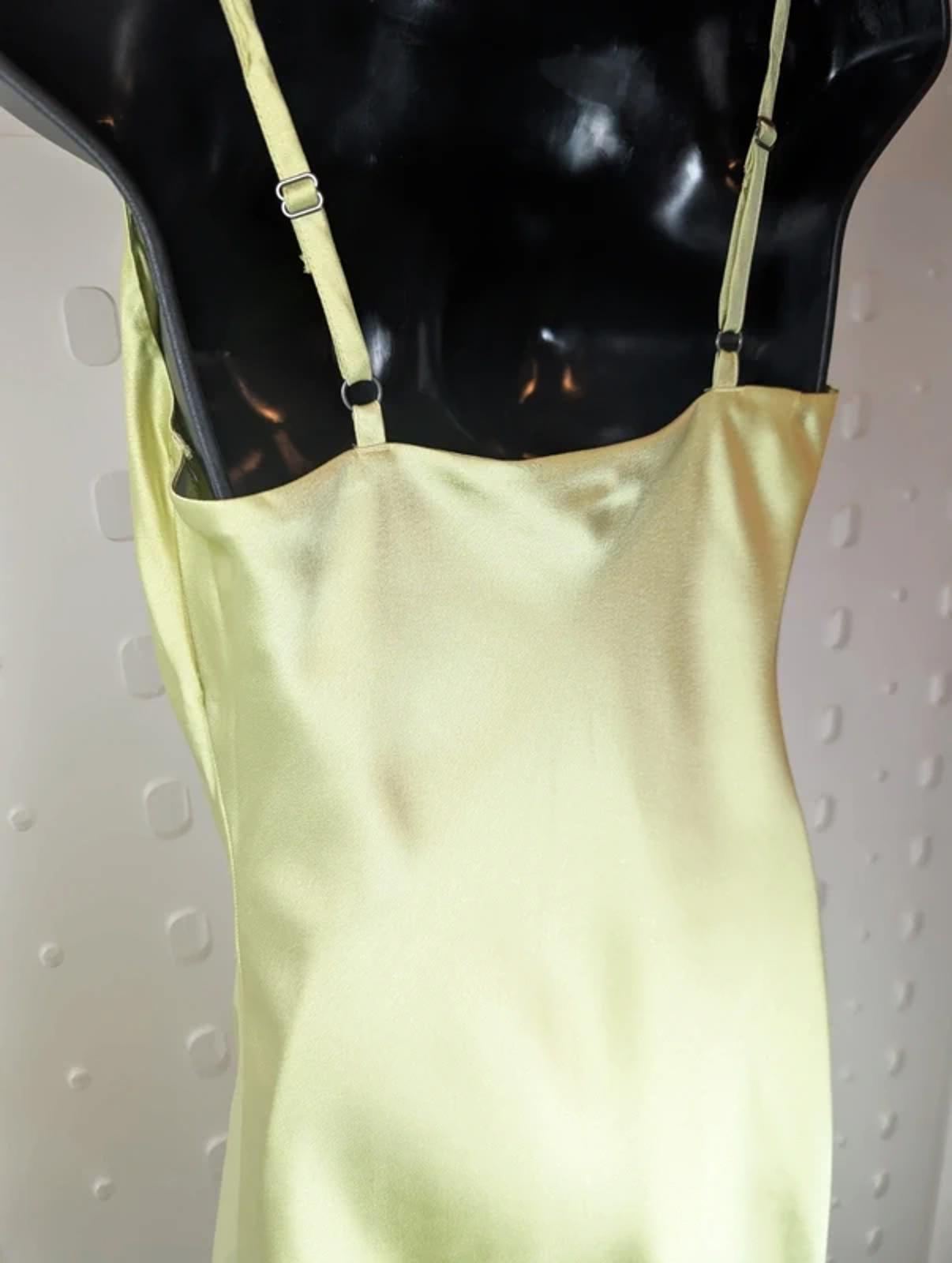 Hollister Satin Bias Cut Slip Dress - Lime Green - S Regular