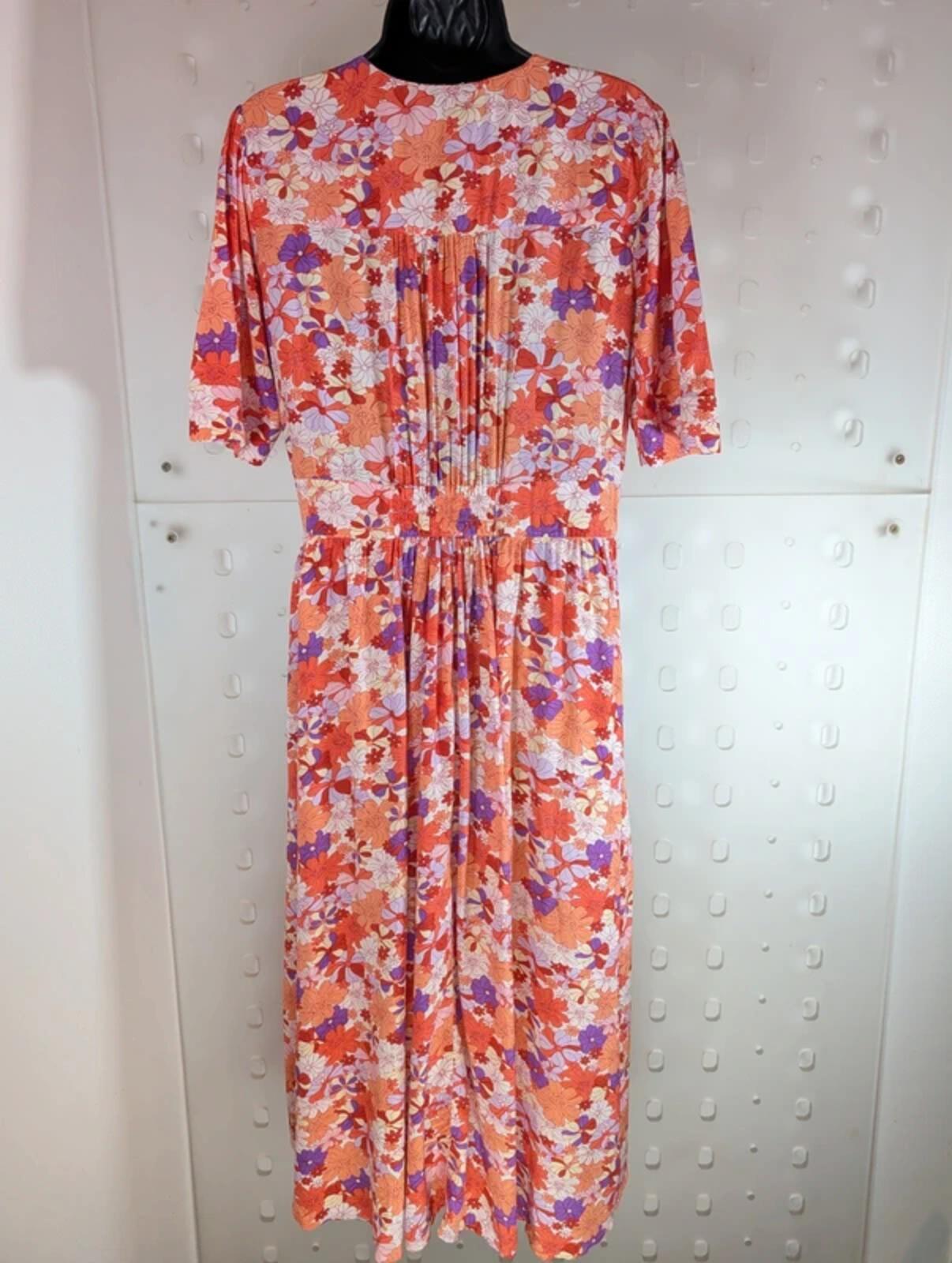 Suncoo Casey Pink Floral Viscose Midi Dress T3 Large NWT RRP £150
