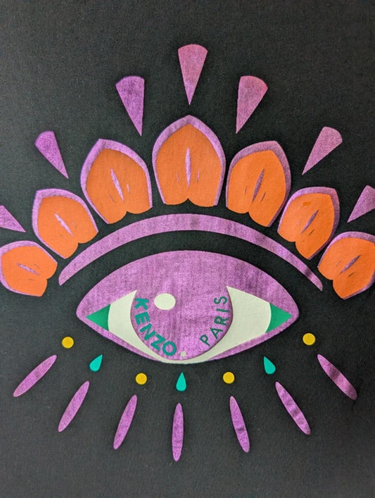 Kenzo Eye Print Graphic T-Shirt Black Size S