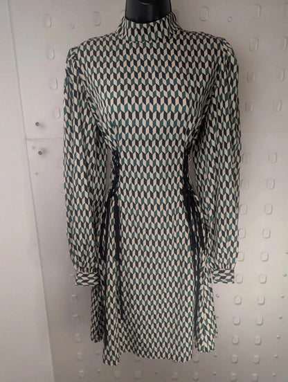 Blue Vanilla geometric print dress UK 10