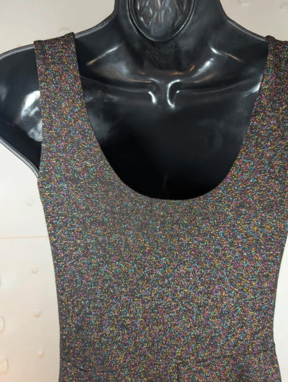 Influence Black Skater Dress Rainbow Sparkle S