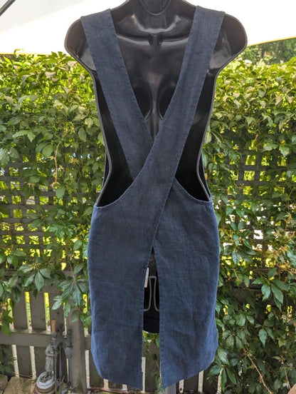 Vintage Toast Open Back Pinafore Layer Navy Blue