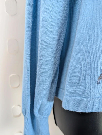 Bob Mackie Wearable Art Embellished Cardigan Size M - Floral Blue Cotton