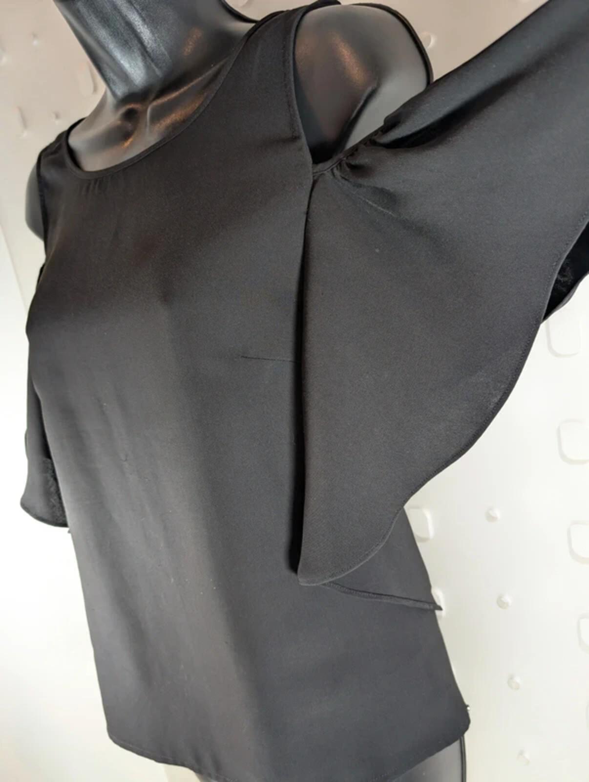 Guess Black Off Shoulder Frill Top XL