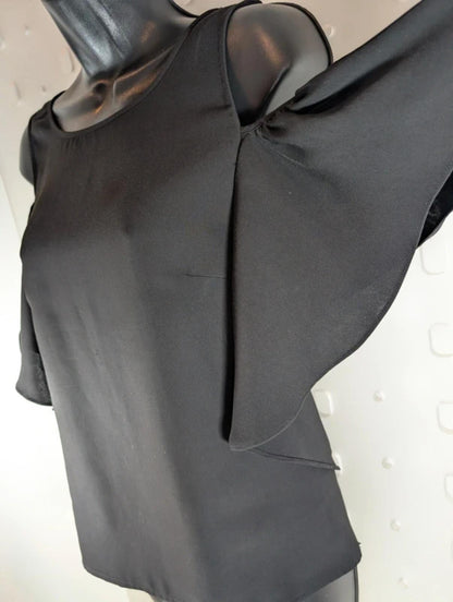 Guess Black Off Shoulder Frill Top XL