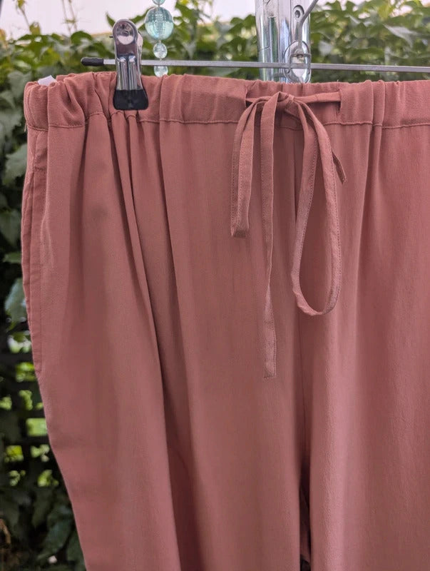 Next Directory Vintage Silk Trousers Terracotta UK8 Petite