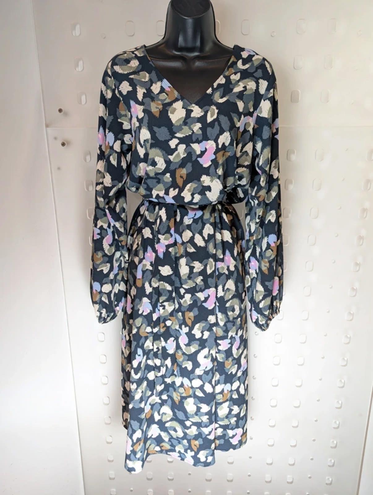 Nümph Nuecho Abstract Leopard Print Dress UK8 Scandi Style