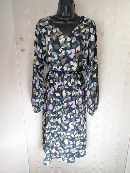 Nümph Nuecho Abstract Leopard Print Dress UK8 Scandi Style