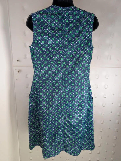 Vintage Safinyl geometric print pinafore dress EU40