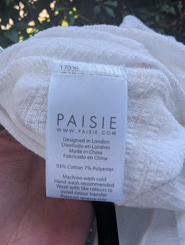Paisie London Oversized Cotton Top White UK8